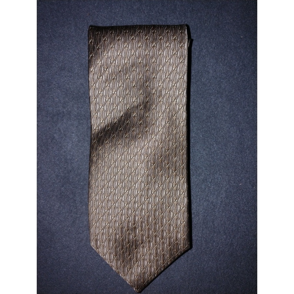 RBM Collection Gold Patterned/Textured Silk Tie - 60L 3.5W